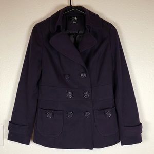 Forever 21 purple plum pea coat size medium